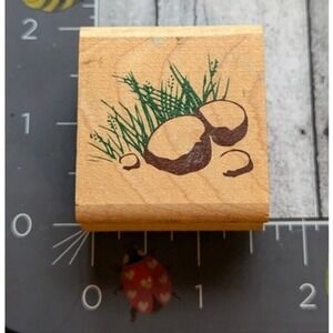 Rubber Stampede Rocks Grass Posh Impressions Rubber Stamp Wood #F102